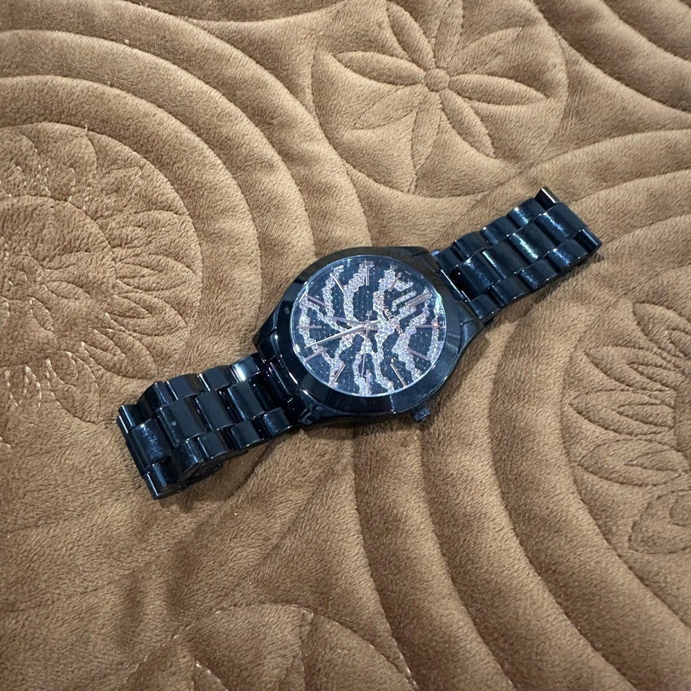Michael Kors Black and Zebra Watch